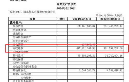 邦基科技2024上半年增收不增利,应收账款4.8亿元占营收五成