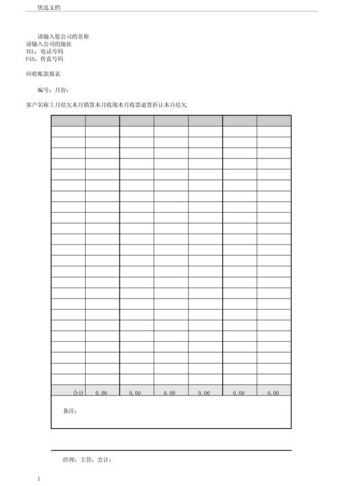 新应收账款报表